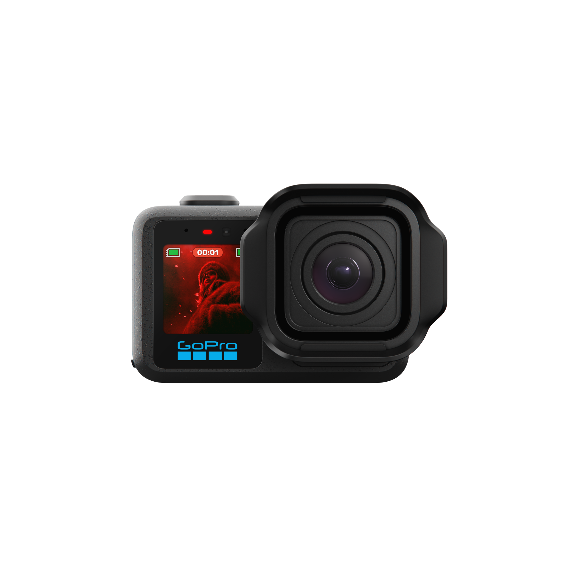 GoPro action camera front view.