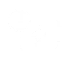 A white line icon of a battery with a lightning bolt and a clock.